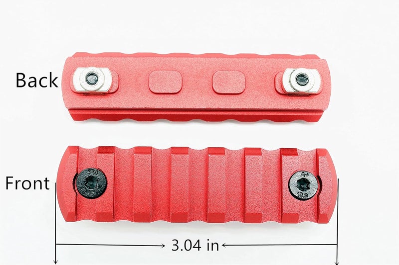 Active8 5,7,9,11,13 Slot M-lok Picatinny Rail Lightweight Aluminum Weaver Rail Section Red for Mlok Rail System - Image 2